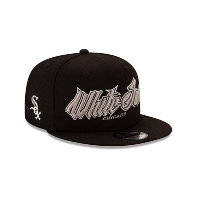 Black Chicago White Sox Hat - New Era MLB Slab 9FIFTY Snapback Caps USA5740981